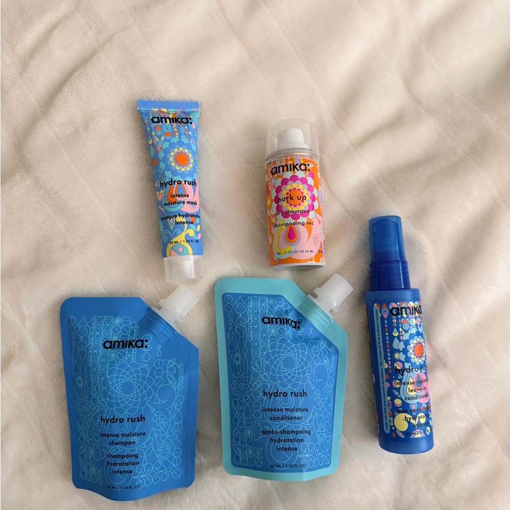 Amika Hydro Rush Travel Size Lot of 5 NEW Hair Care Minis